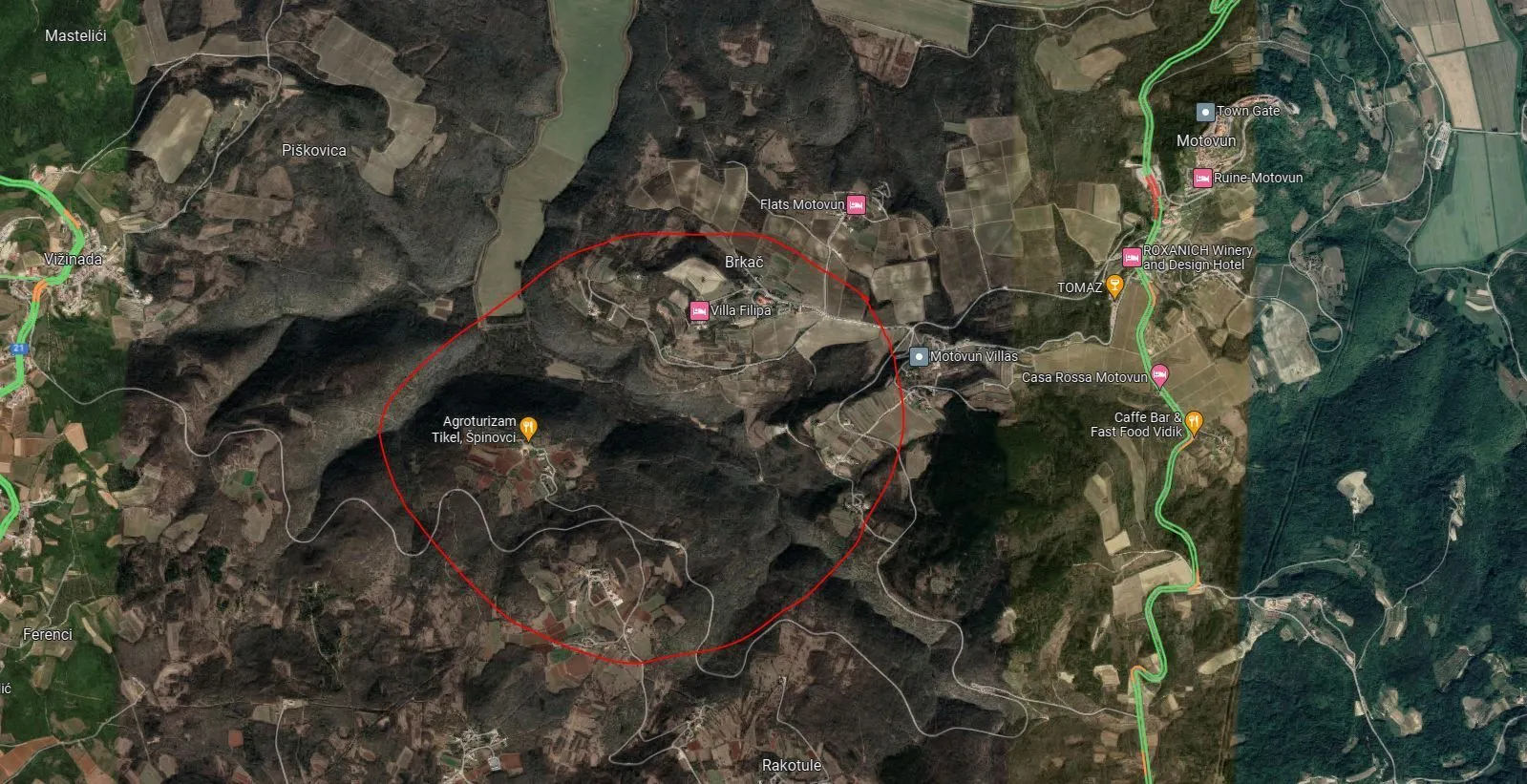 građevinsko zemljište,istra, motovun 1413 m2 + 8600 m2 poljoprivredno - slika 2