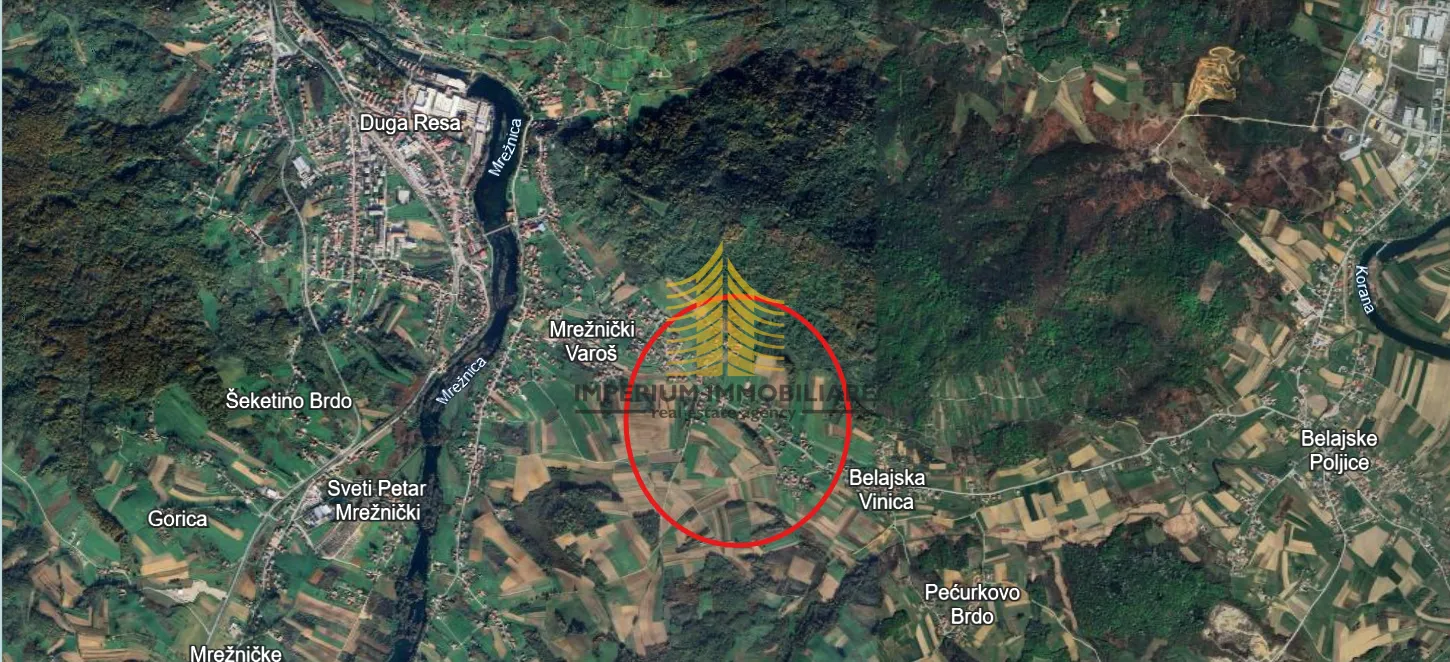 Zemljište, Prodaja, Duga Resa, Belajska Vinica, 5000m2, Građevinsko - Mrežnički Varoš, Duga Resa