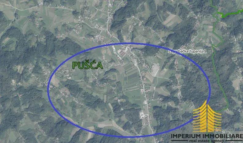 Građevinsko zemljište: Pušča 1674m2 + šuma 4000m2 - Križevci