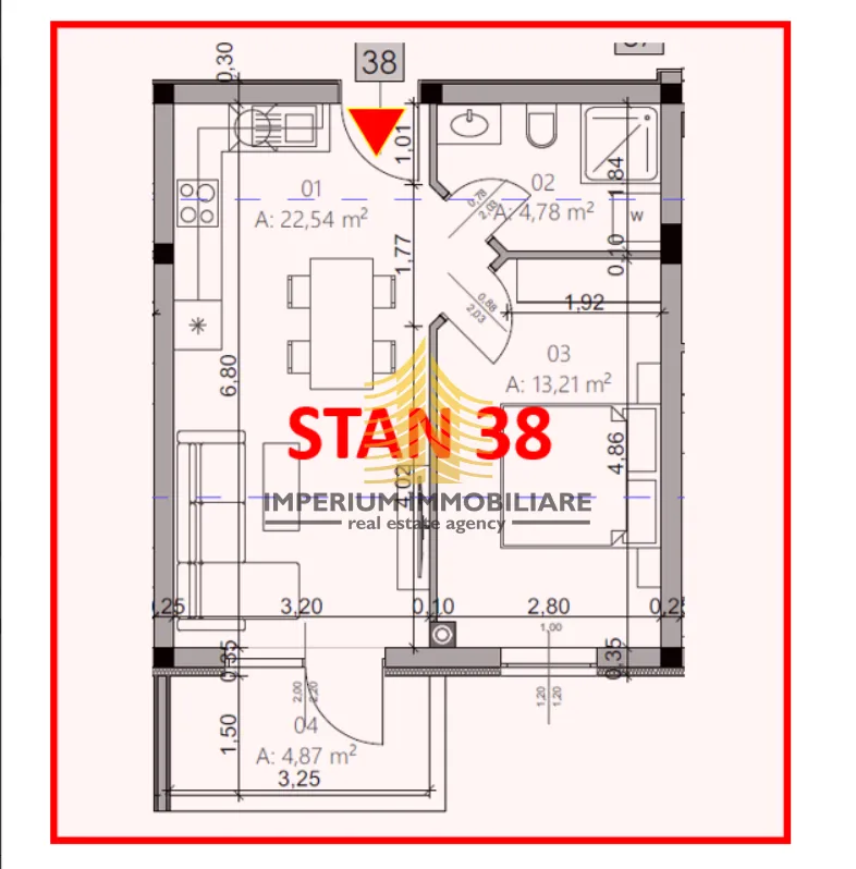 stan, prodaja, pula, monvidal, 45.4m2, 1,5-sobni (1s+db) - slika 4