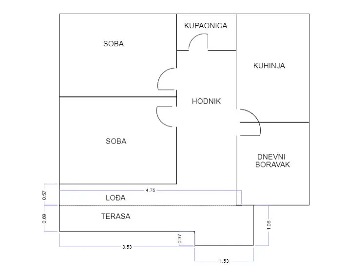 stan za radnike, gornja dubrava, 85m2 - slika 1