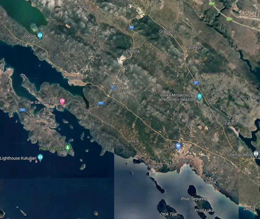Building land, TRIBUNJ, 3500 m2, Jadranska magistrala