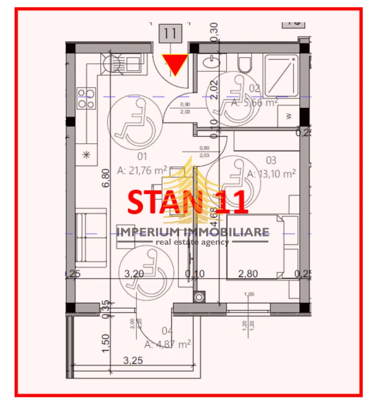 stan, prodaja, pula, monvidal, 45.39m2, 1,5-sobni (1s+db) - slika 4