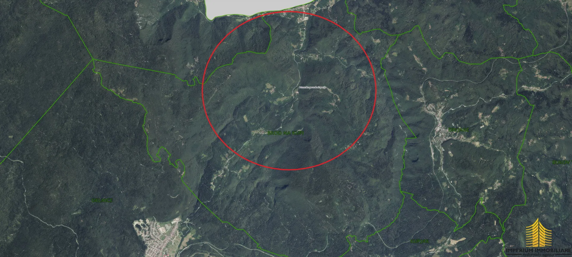 Zemljište: 8970 m2 Delnice, Brod na Kupi (prodaja) - Zamost Brodski, Delnice