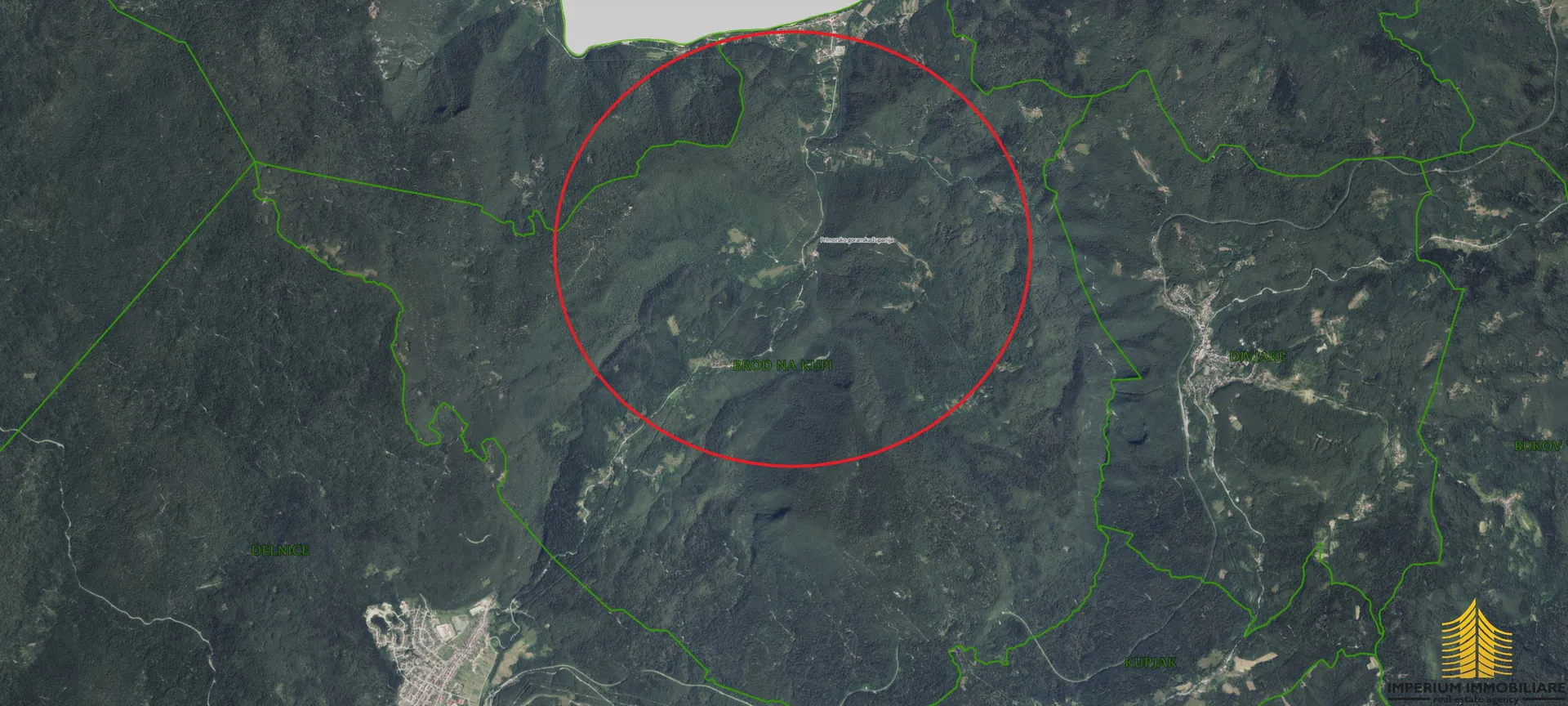 Zemljište: 8970 m2 Delnice, Brod na Kupi (prodaja) - Zamost Brodski, Delnice