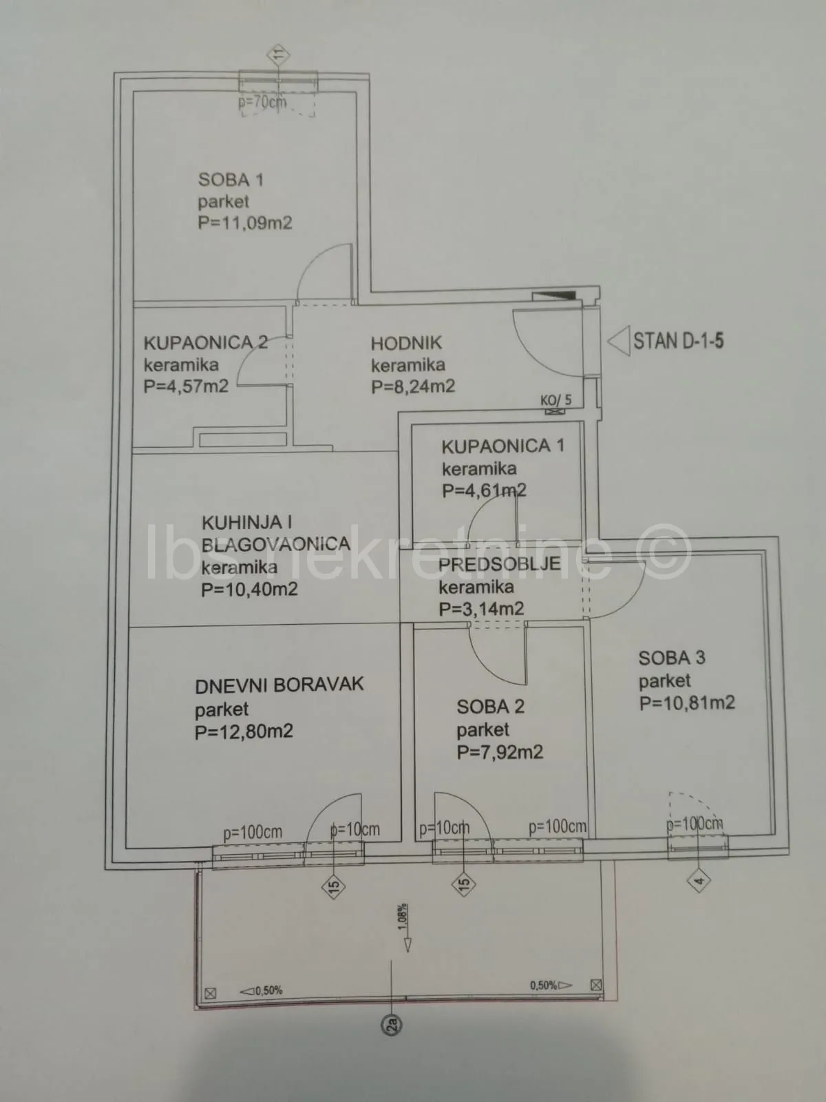 žnjan trosoban stan + 2 parkirna mjesta - slika 13