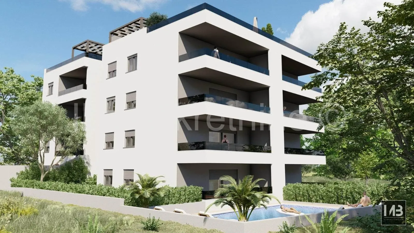 ***Komforan dvosoban stan sa krovnom terasom- 80 m od mora!!!*** - Okrug Gornji, Okrug