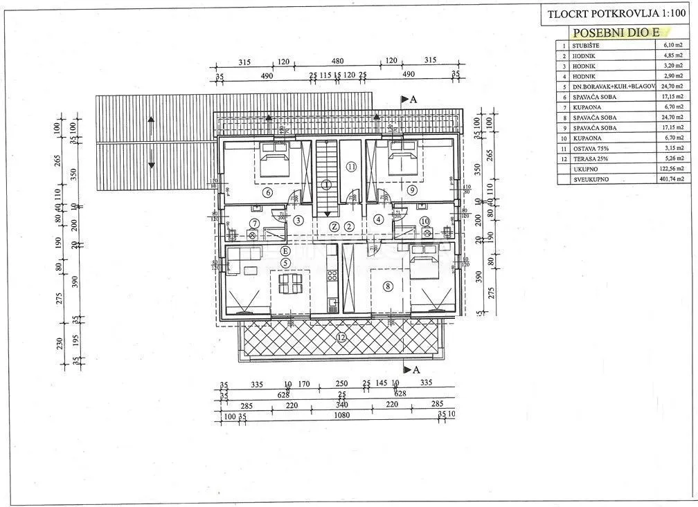 poreč okolica - stan e 122,56 m2 u potkrovlju, novogradnja - slika 6