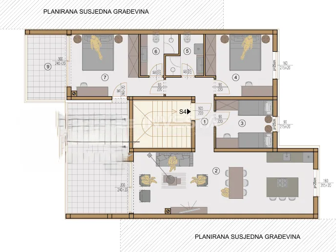 valdebek - stan u izgradnji, penthouse, 3ss, terasa, garaža - slika 3