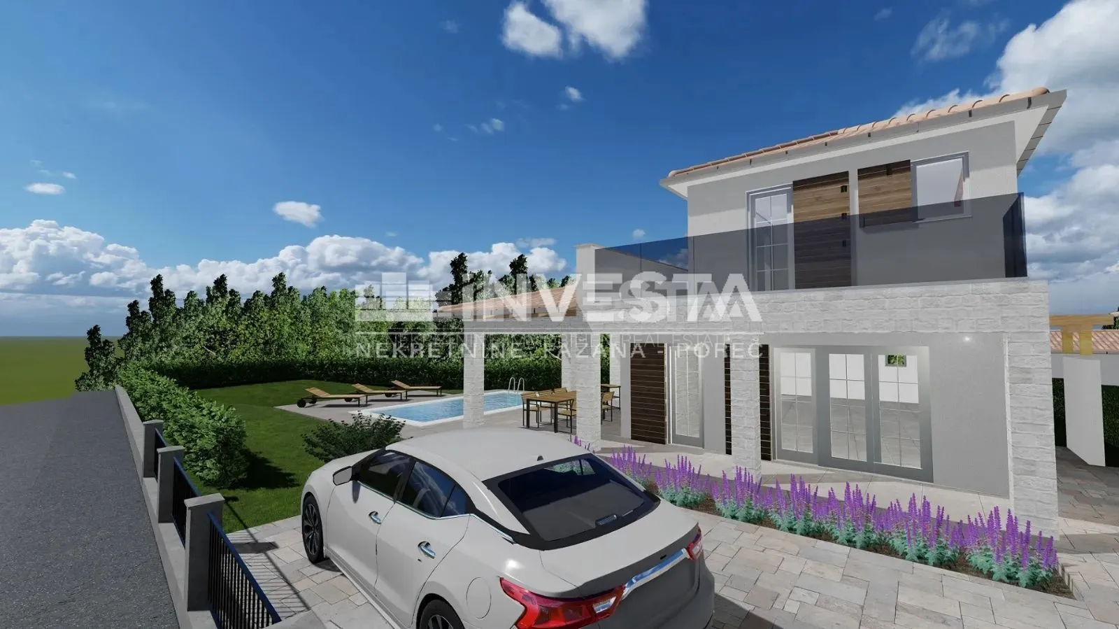 svetvinčenat, juršići, moderno dizajnirana vila s bazenom - slika 2