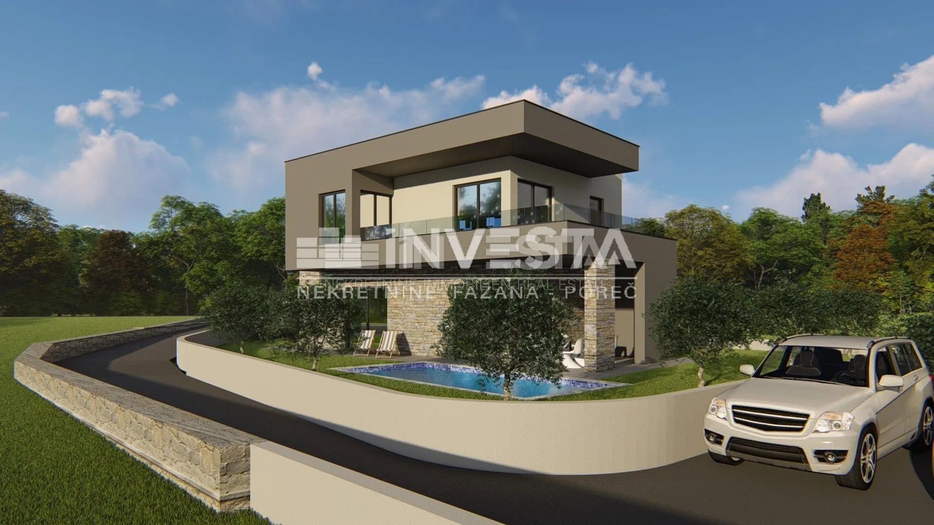 istra, marčana okolica, vila s bazenom, 141 m2, 2 km od mora, novogradnja - slika 2