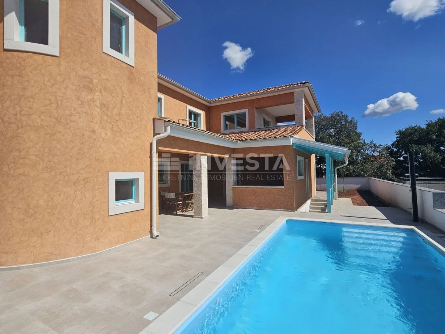 barbariga, vila s bazenom u toskanskom stilu na mediteranu, pogled more - slika 2
