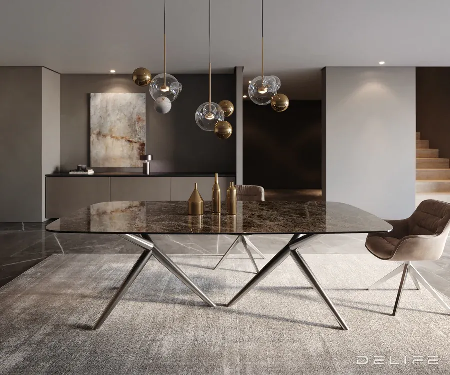 blagovaonski stol edge 240x120cm, materijal: keramika na staklu - slika 2