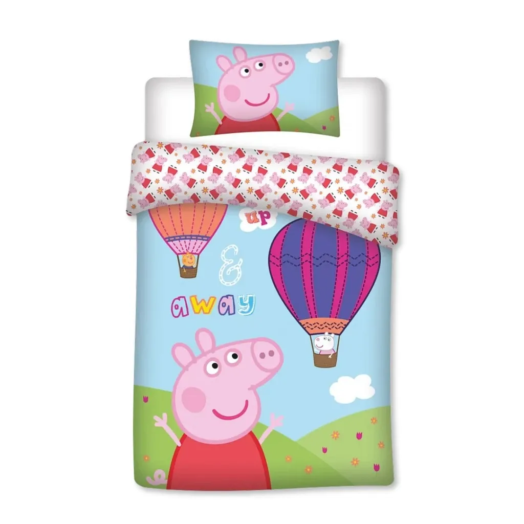 Peppa Pig ‘Hot Air Balloon’ posteljina za bebe, 100×135 cm - Zagreb