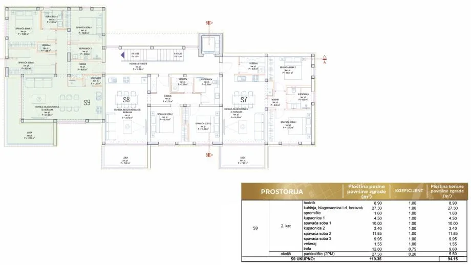 privlaka (zadar) - trosoban apartman 200 m od mora - drugi kat - slika 4