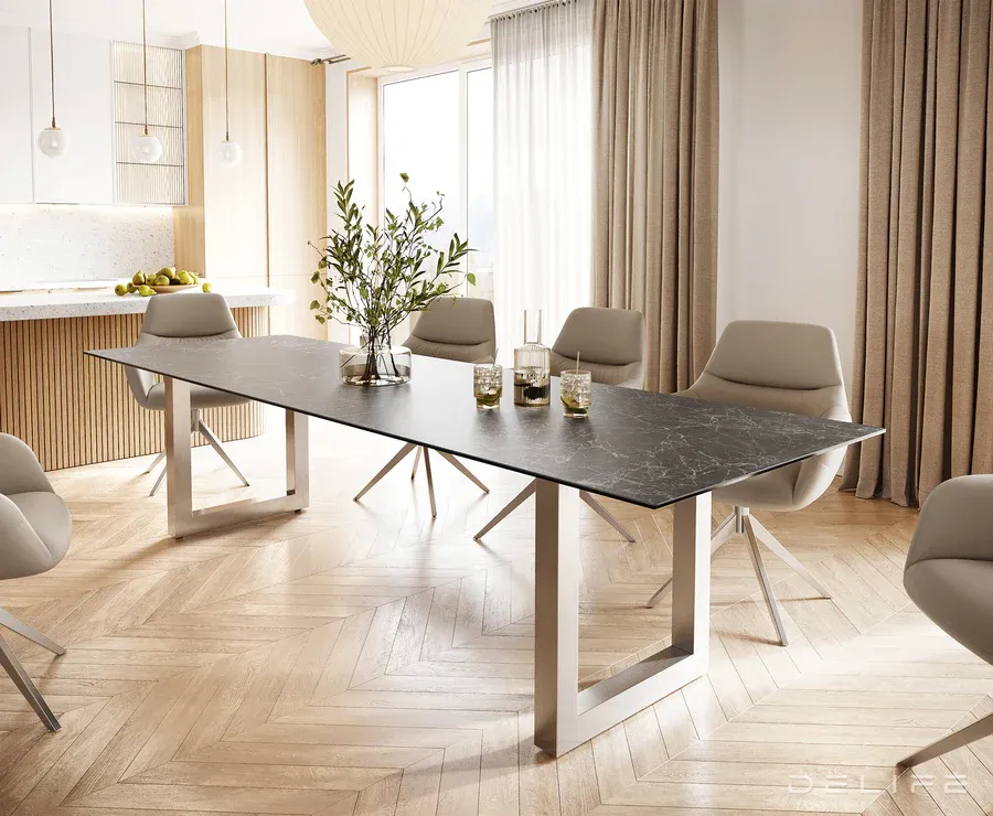 Blagovaonski stol Edge 300x100cm, Materijal: Keramika Laminam Nero - Čakovec, Čakovec-zapad