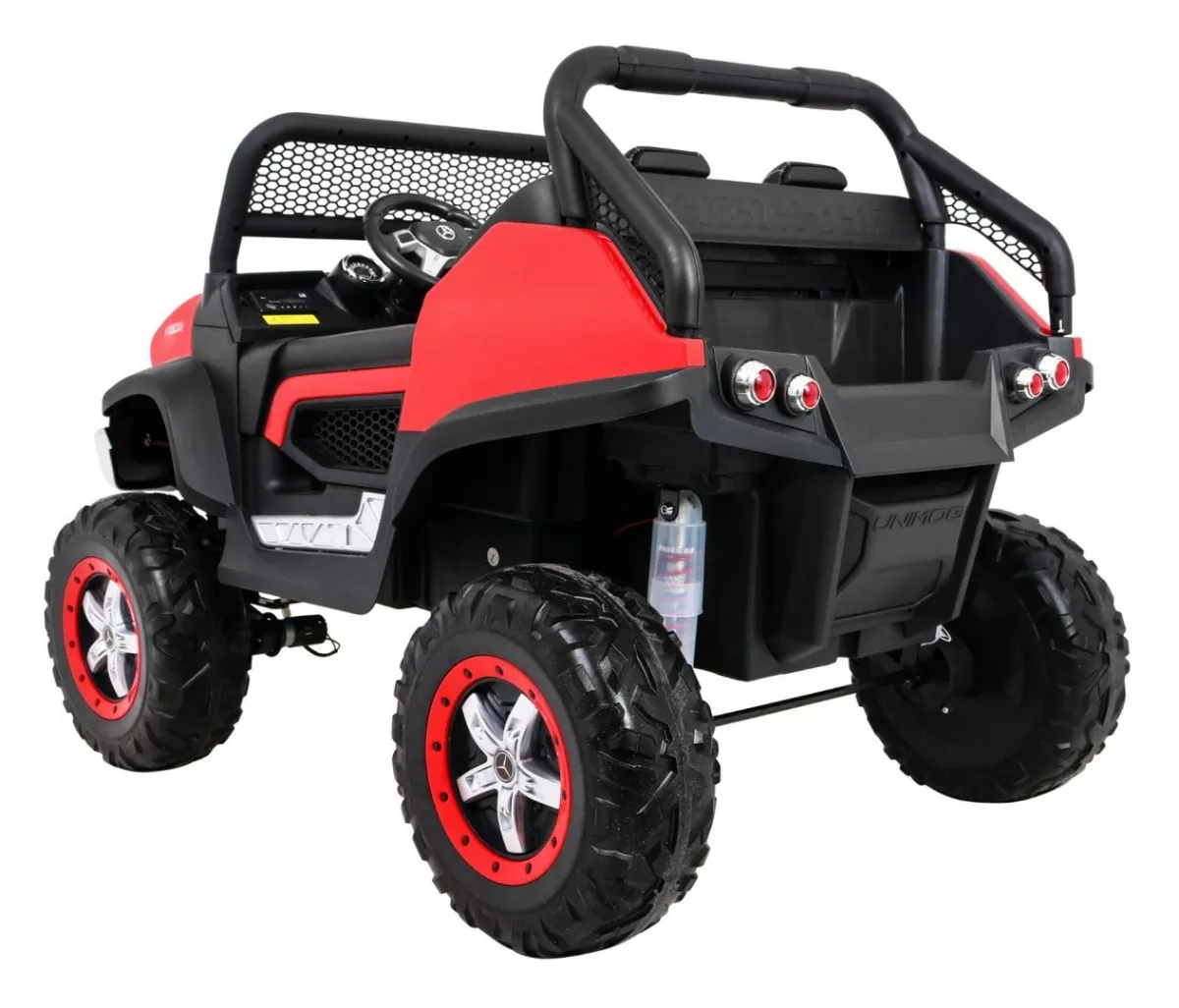 licencirani auto na akumultor mercedes benz unimog - crveni - slika 5