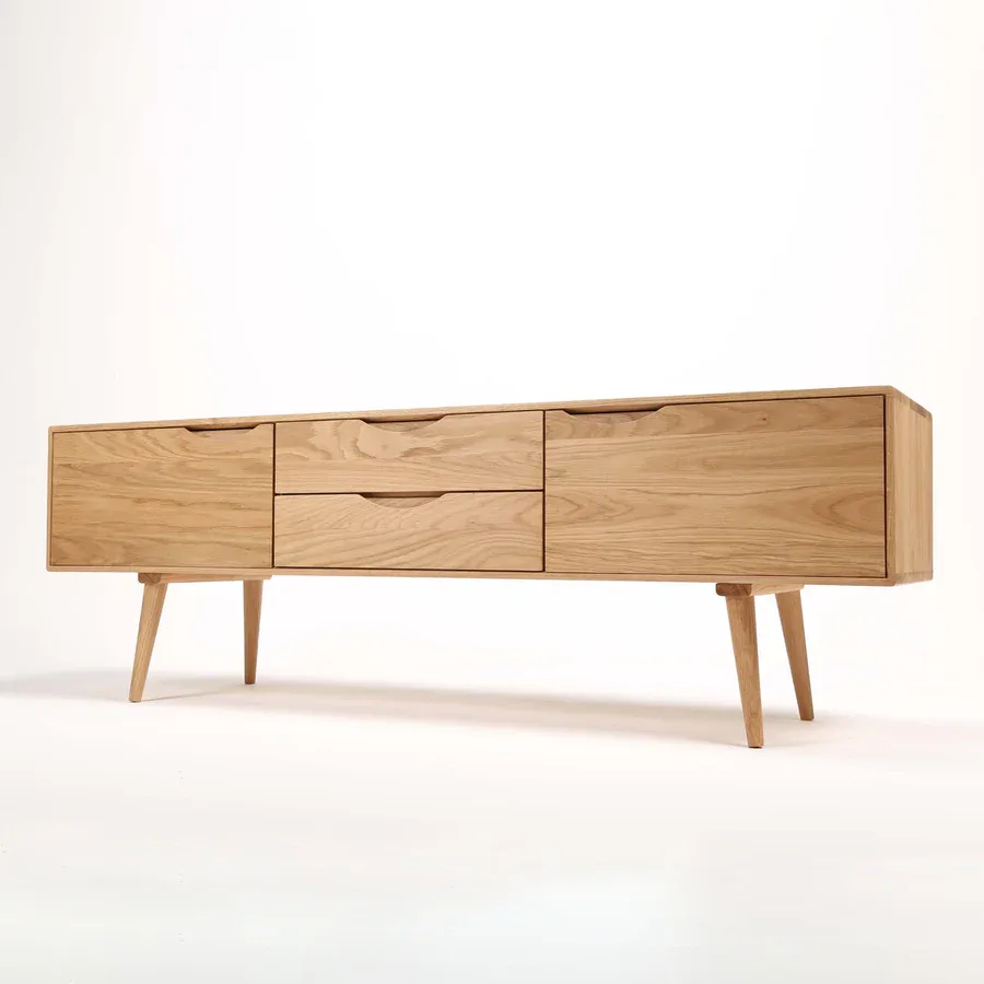 Tv Komoda Primo Bassa 200x41.5cm, Materijal: Puno drvo Hrast - Čakovec