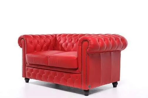 chesterfield dvosjed original leather | 2-sjedišta | red - slika 3
