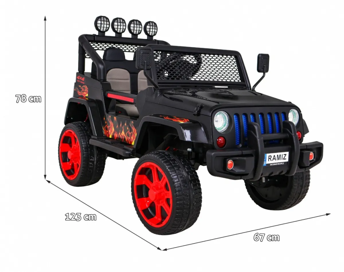 auto na akumulator new raptor drifter 4 x 4 - crni/plamen - slika 2