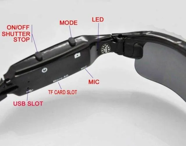 mini hd 720p sunčane naočale s video kamerom - slika 4