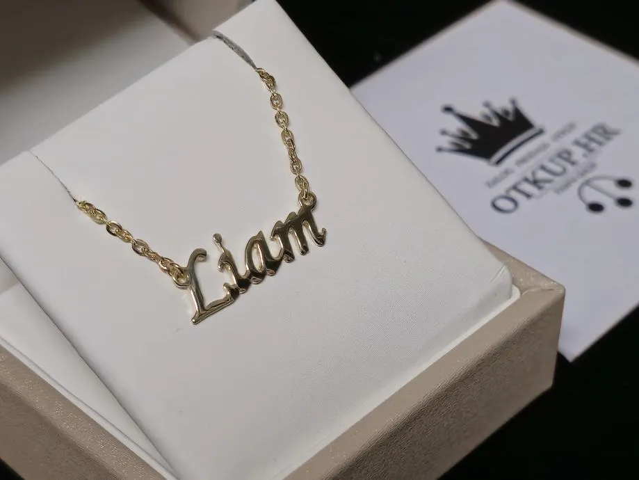 zlatni lančić s privjeskom "liam" 14k 3,48g / r1, rate! - slika 5