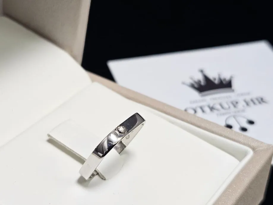 zlatni prsten s dijamantom 0.005ct 14k / r1, rate ! - slika 4