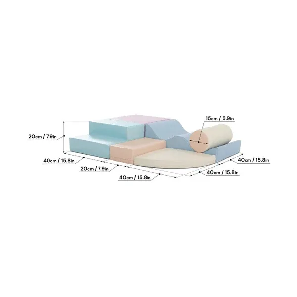 set od 6 pjenastih blokova soft play - svijetlo pastelna boja explorer - slika 20