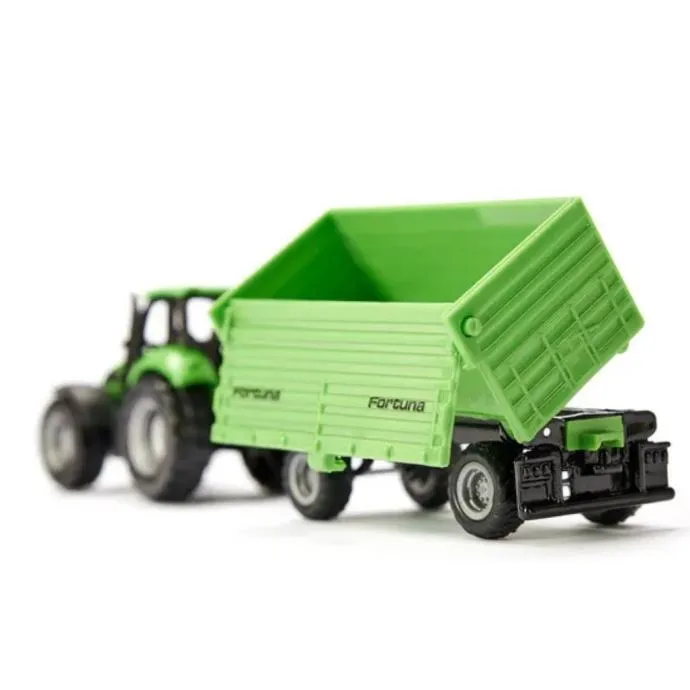 siku deutz-fahr traktor sa fortuna 4-osovinskom prikolicom - slika 2