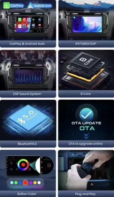 vw golf mk 7 original radio ekran 2din multimedija carplay kamera wifi - slika 8