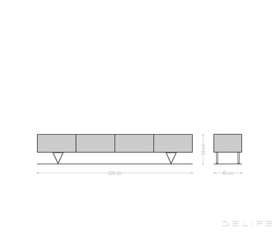 tv komoda wyatt 220 cm, materijal: hrast - slika 7