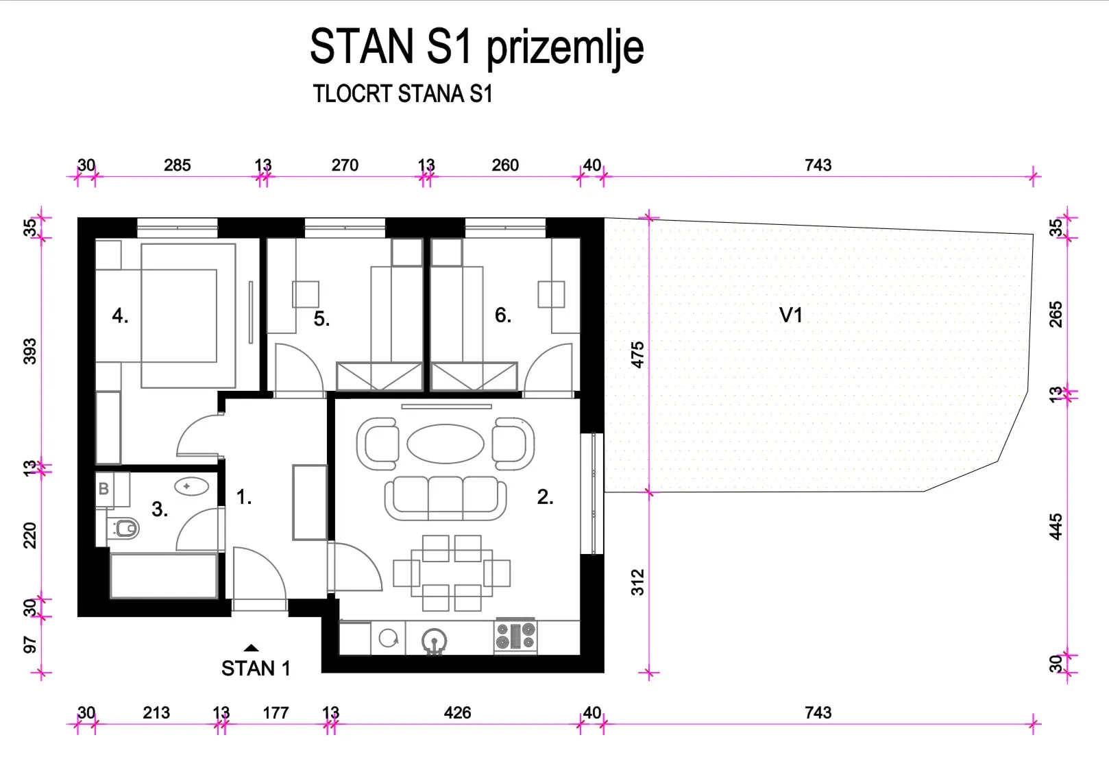 prodaja - četverosobni stan: resnik 55,65 m2, novogradnja - slika 7