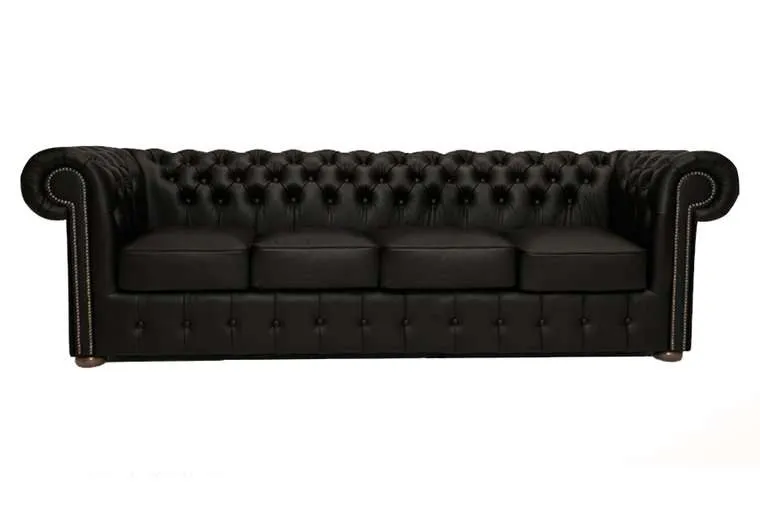 Chesterfield Garnitura Class Leather | 4-sjedišta | Matt Black - Ježdovec, Zagreb