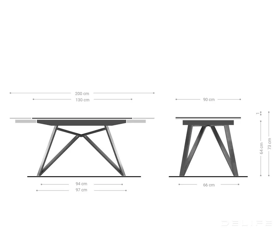 produljivi stol carlow 130/200x90cm, materijal: keramika - slika 8