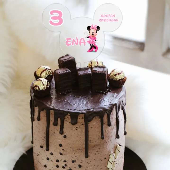 personalizirani toper za rođendansku tortu minnie - slika 2