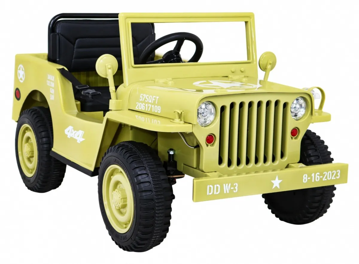 auto na akumulator retro military - bež - slika 5