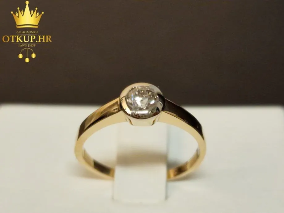 ZLATNI PRSTEN S DIJAMANTOM 0,35ct / R1, RATE ! - Zagreb
