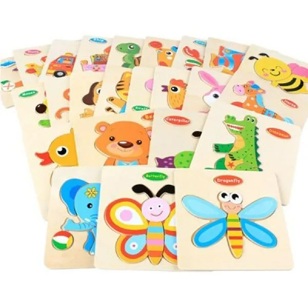 paket 10x drvene puzzle za djecu mix modela - slika 3
