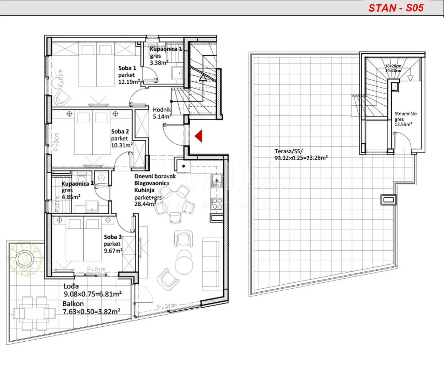 luksuzan penthouse sa vlastitom krovnom terasom - slika 9