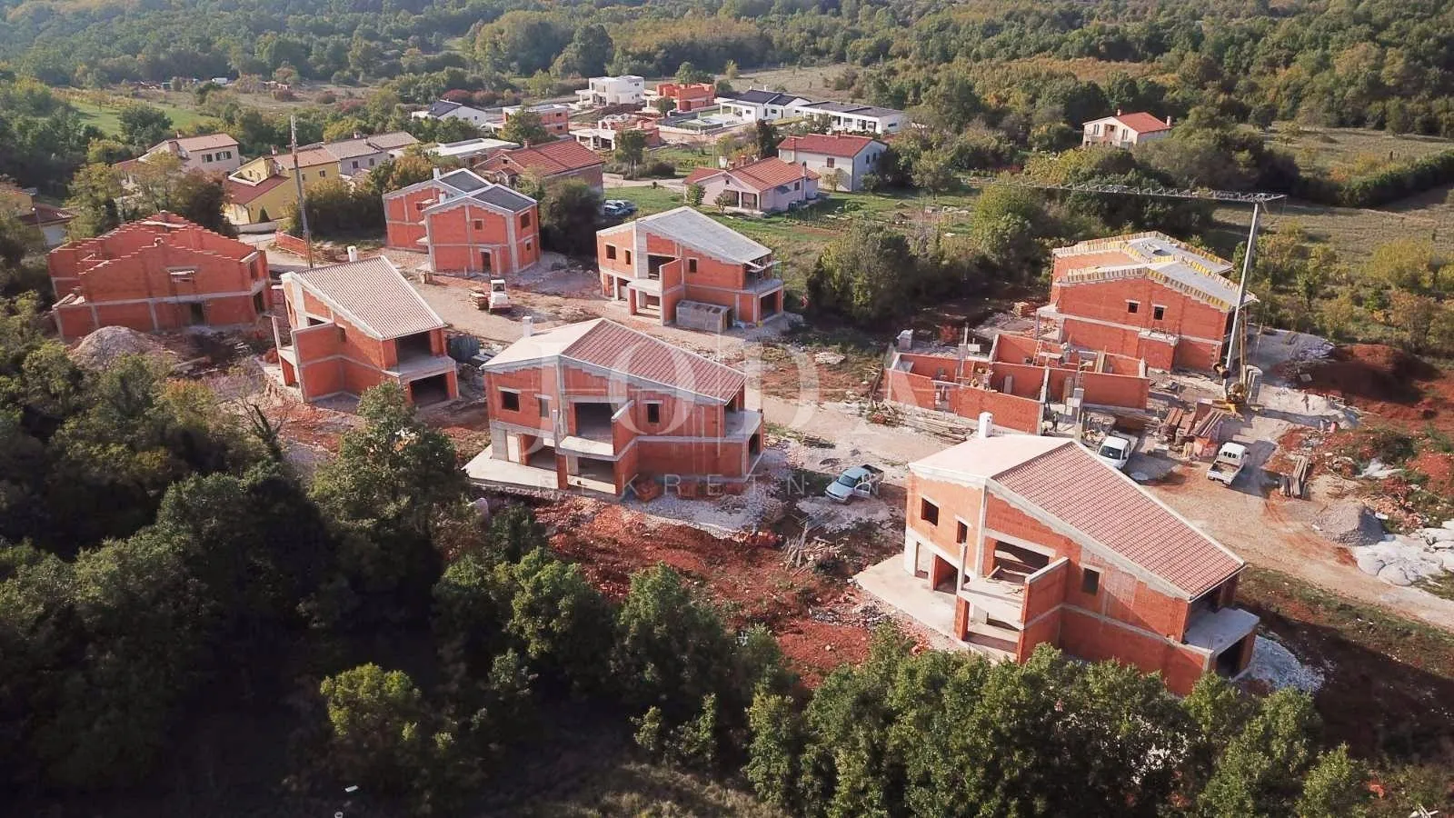 labin, okolica, projekt villa sa započetom gradnjom - slika 3