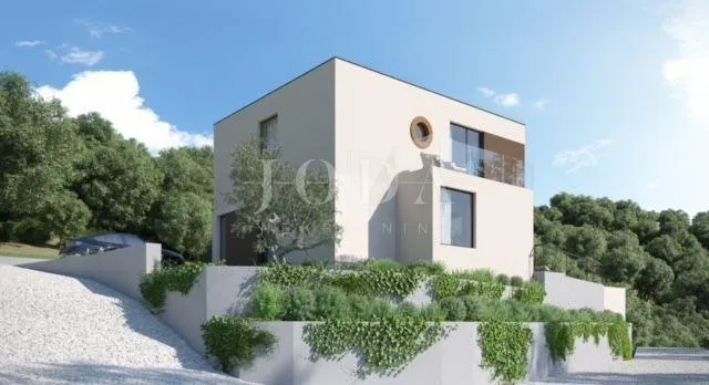 labin, okolica, građevinski teren sa građevinskom dozvolom i predivnim pogledom na more - slika 3
