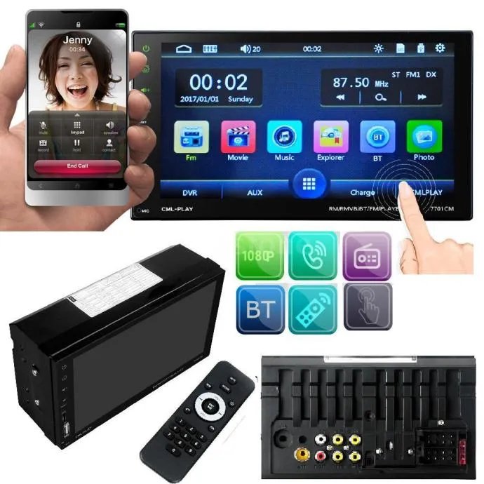 auto radio 7" touchscreen handsfree bluetooth usb mp3 - slika 8