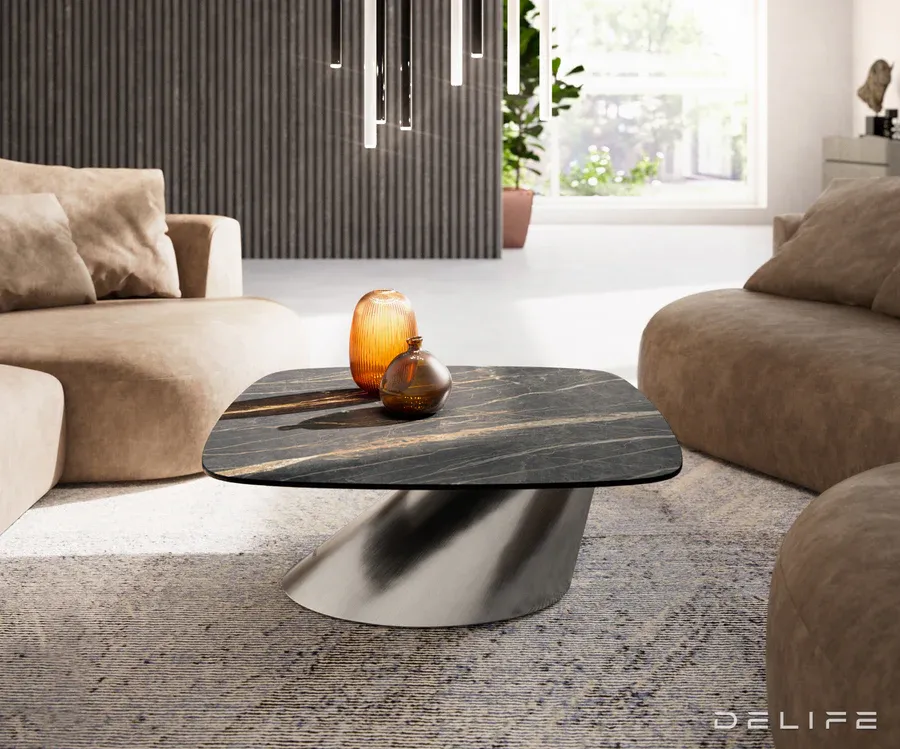klub stolić edge boot 90x90cm, materijal: keramika laminam noir desir - slika 2