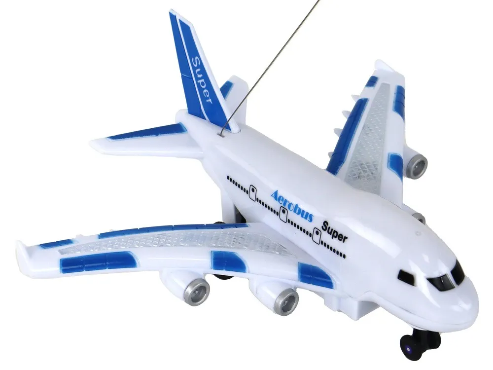 rc airplane remote controlled white aerobus lights sounds - slika 6
