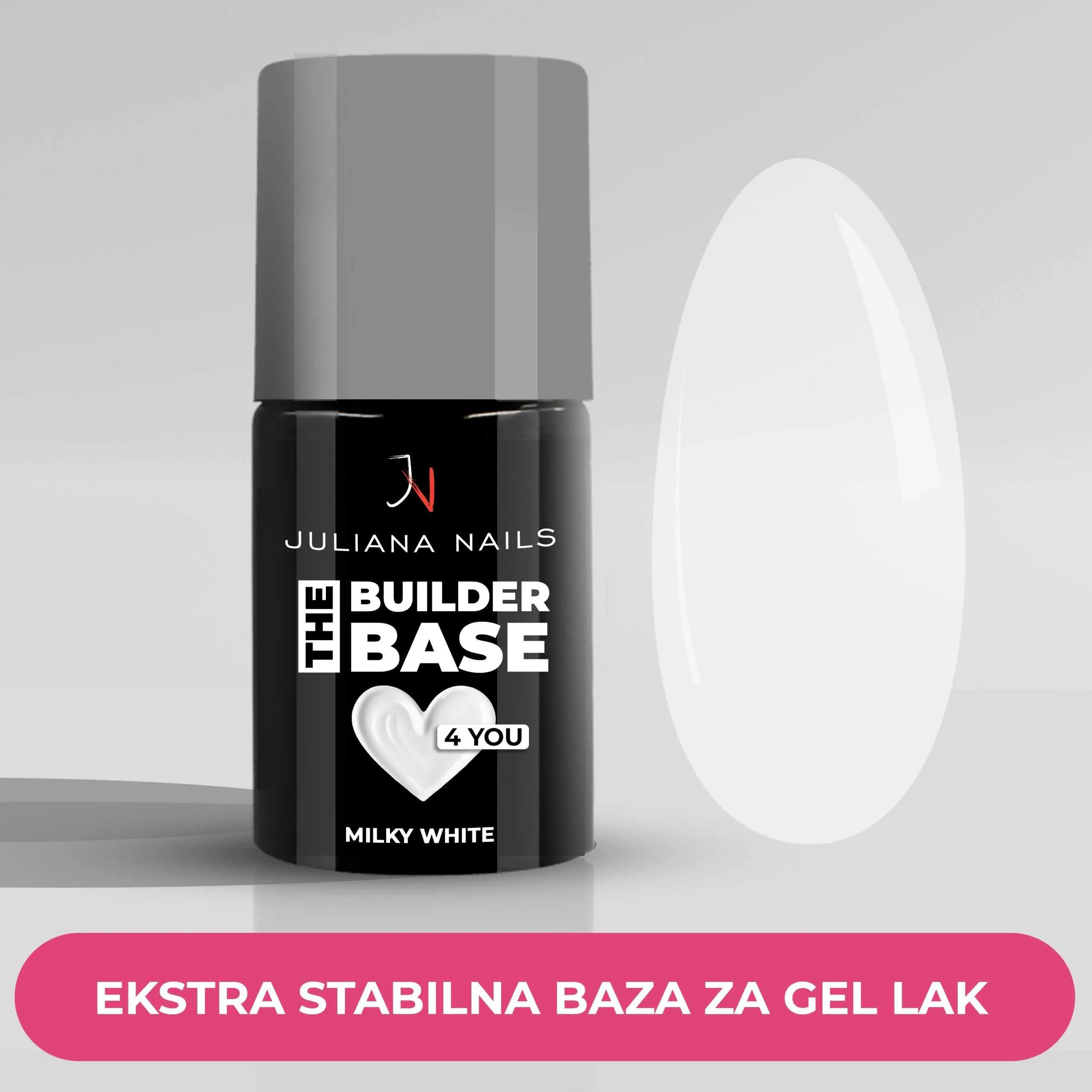 gel lak 4 you - the builder base - milky white - slika 4