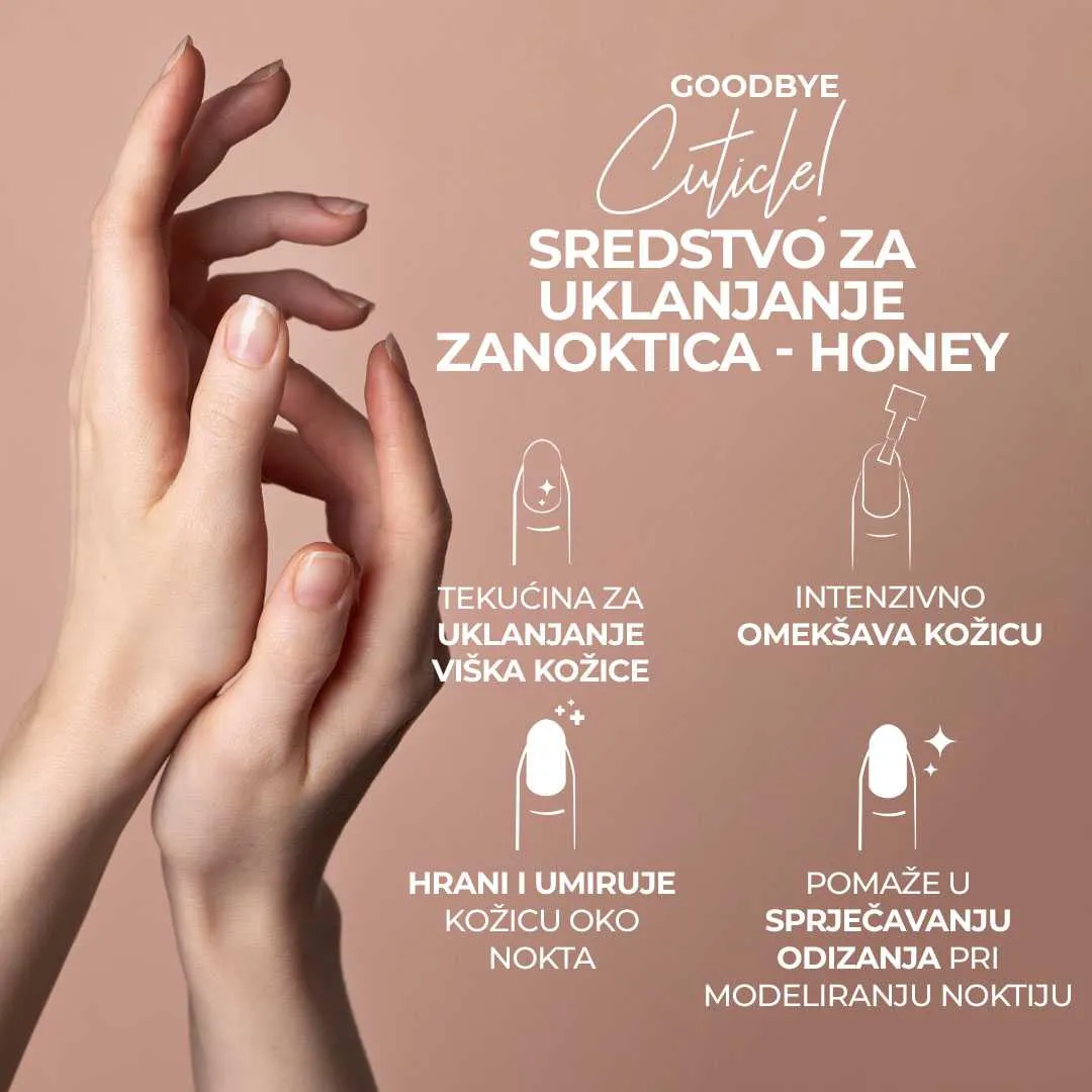 goodbye cuticle – sredstvo za uklanjanje zanoktica – honey 10ml - slika 1