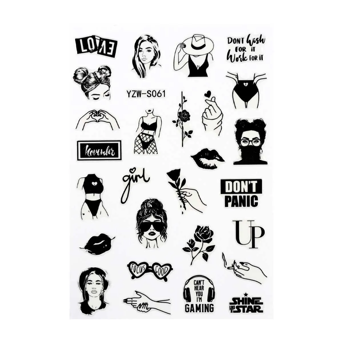 nail sticker – black art 3 - slika 1