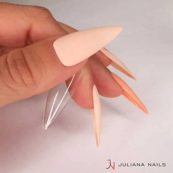 press-on full cover tipse prozirne – stiletto duge (100 pcs.) - slika 1