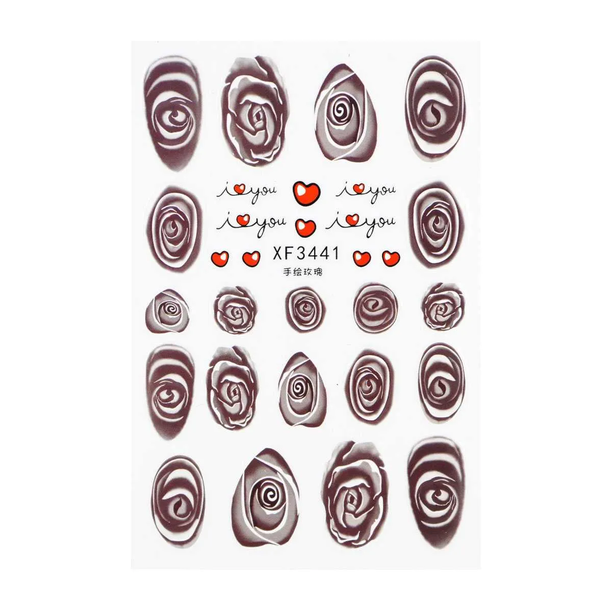 nail sticker – rose whisper – grey - slika 1