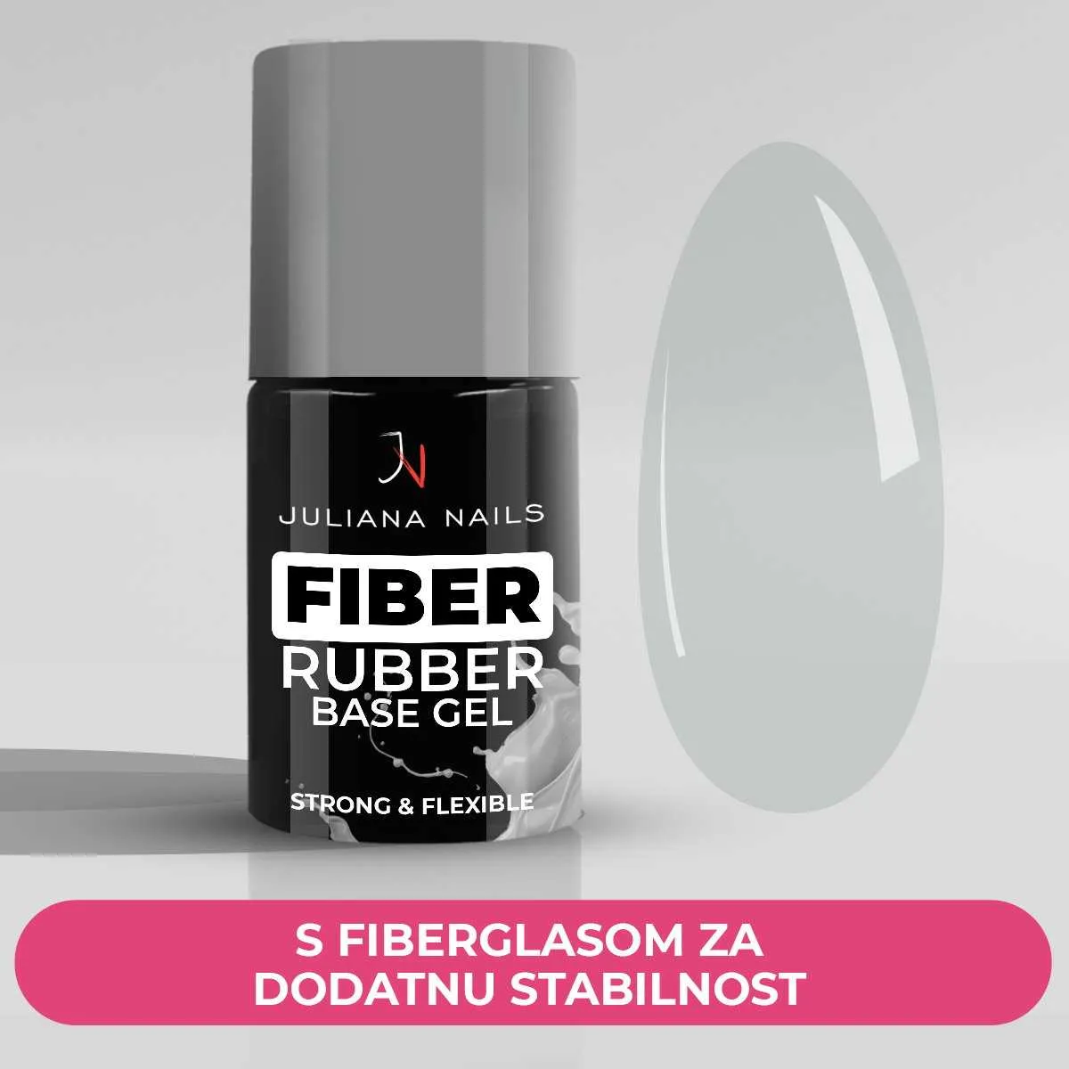 fiber rubber base gel - clear - slika 3
